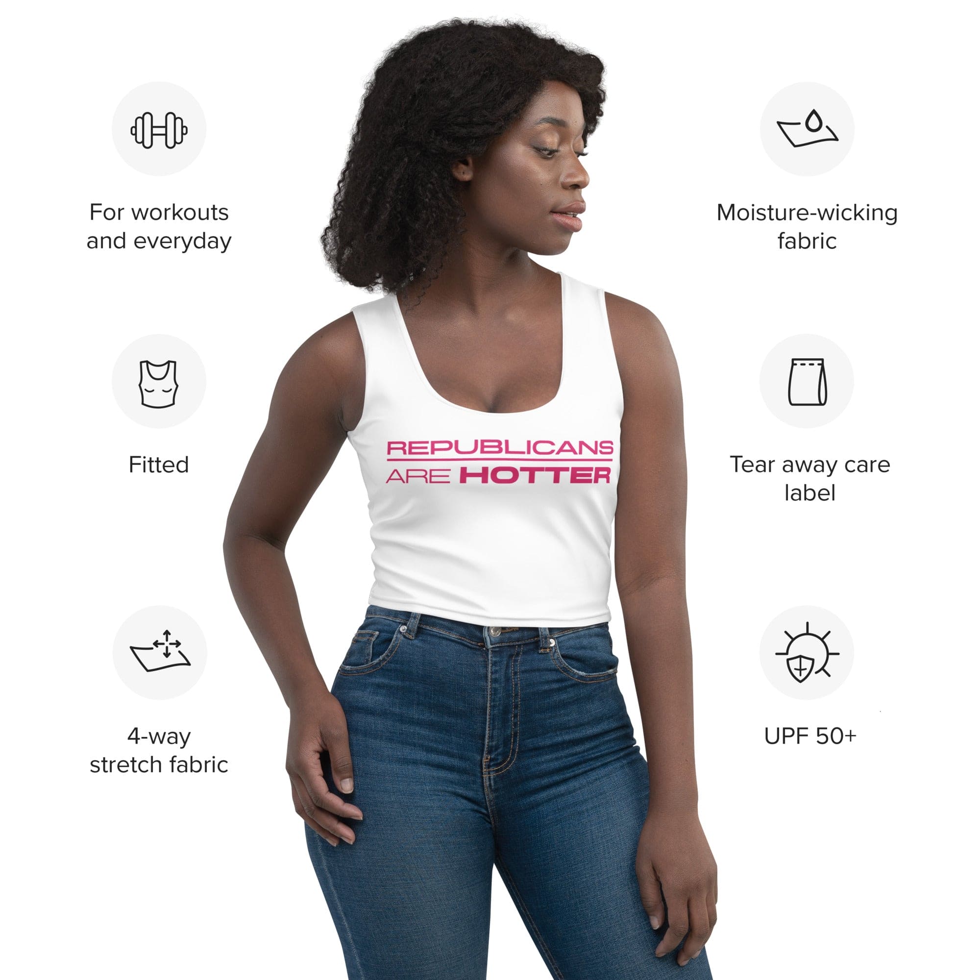 Playful Pink "Republicans are HOTTER" Crop Top